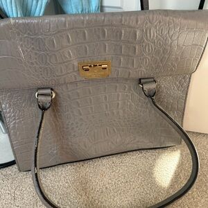 Kate Sade Vintage Orchard Valley Sinclair Gray Crocodile-Embossed shoulder bag